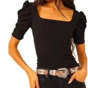 Free People Night Lily Tee - Black - Size M ✨💕